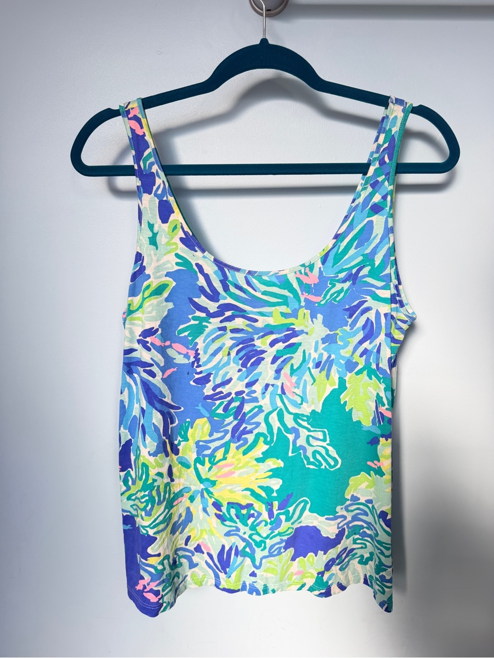 Lilly Pulitzer Kinsey Tank Top Wade & Sea Coral Reef Print Size Small